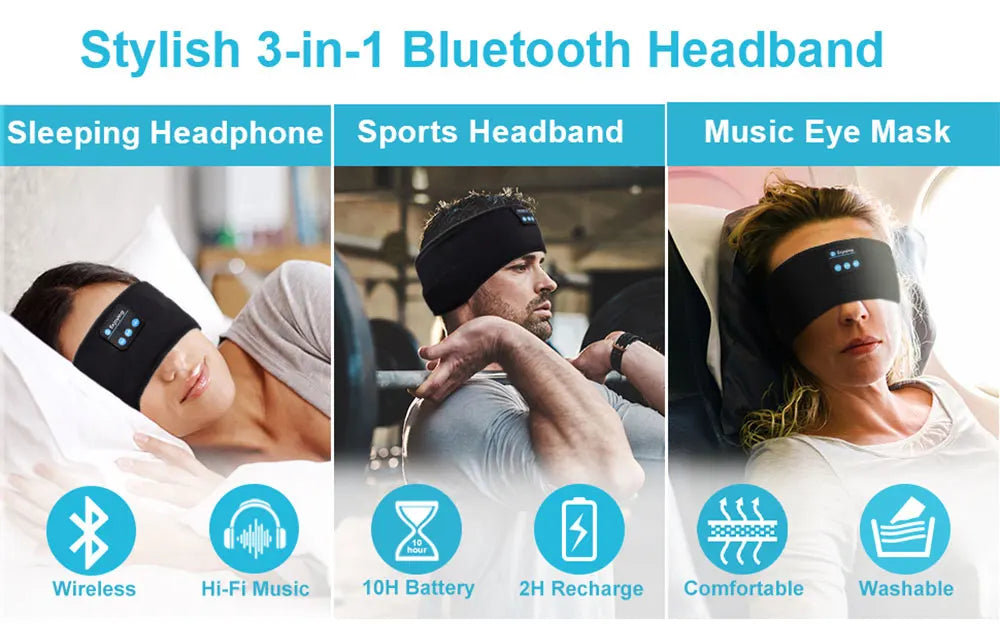 Sleep Eye/ Workout Mask with Bluetooth 5.0 Headphones
